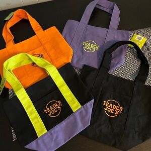 Trader Joe's Reusable canvas trick or treat Tote Bags Set